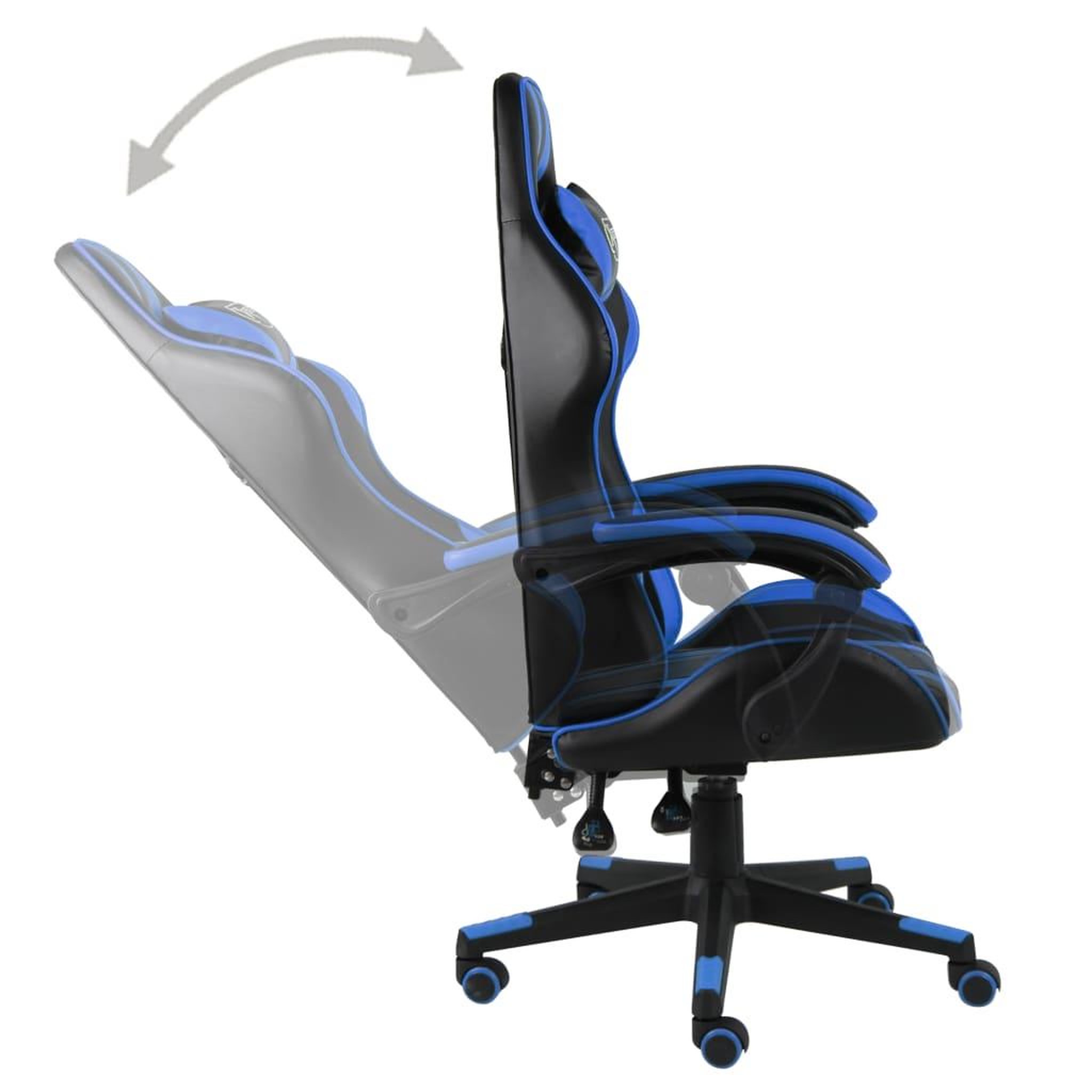 Voir la diapositive 4 : VIDAXL Fauteuil de jeux video Noir et bleu Similicuir