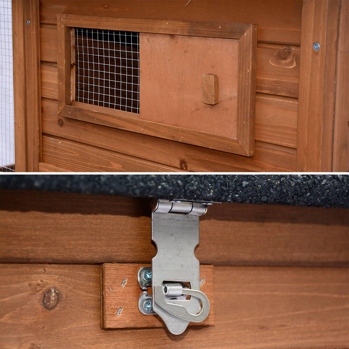 SWEEEK Poulailler en bois COTENTINE. 6 à 8 poules. cage à poule avec enclos