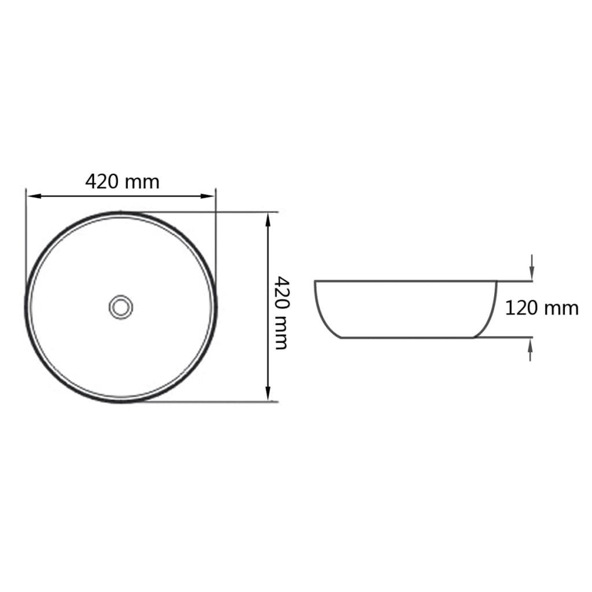 Voir la diapositive 6 : VIDAXL Lavabo rond ceramique noir 42x12 cm