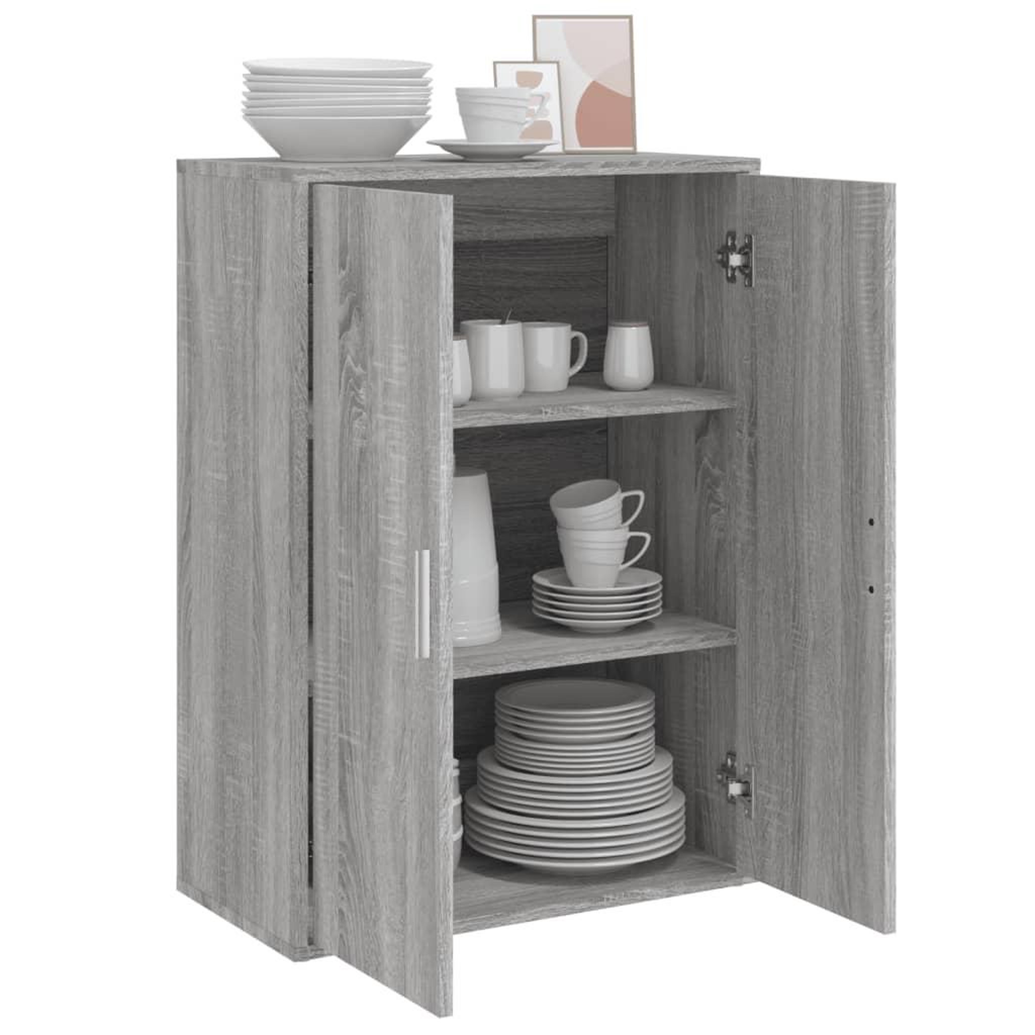 Voir la diapositive 4 : VIDAXL Buffet sonoma gris 60x31x84 cm bois d'ingenierie