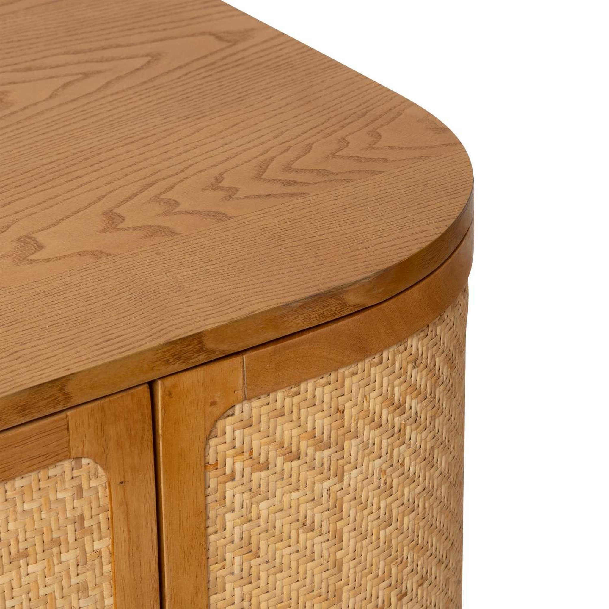 Voir la diapositive 4 : ATMOSPHERA Buffet 4 portes en bois et rotin KISCO - Marron