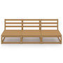 Voir la diapositive 3 : VIDAXL Canape a 3 places de jardin Marron miel Bois de pin solide