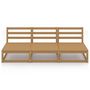 Voir la diapositive 3 : VIDAXL Canape a 3 places de jardin Marron miel Bois de pin solide