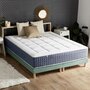 Voir la diapositive 2 : IDLITERIE Ensemble matelas ressort 7 zones KING STYLE, mémoire de forme, sommier, couette, oreillers