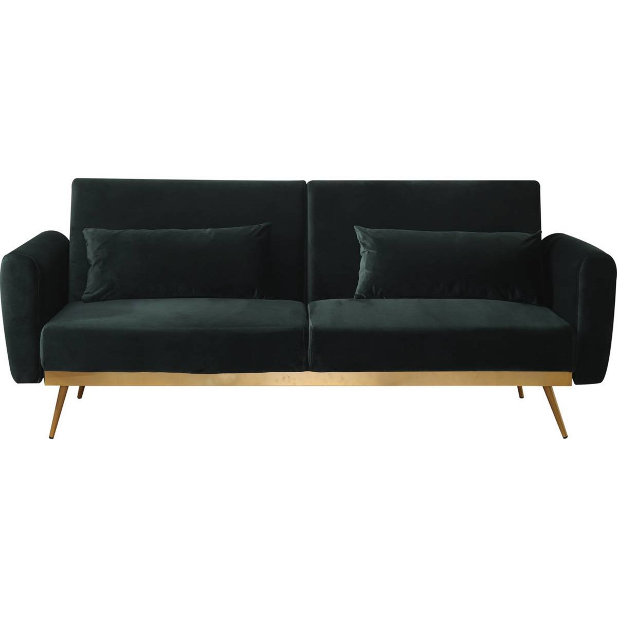  Canapé Clic Clac en velours  Donia  - 203 x 81 x 83 cm - 3 places - Vert foncé