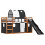 Voir la diapositive 4 : VIDAXL Lit superpose sans matelas avec toboggan blanc noir 90x200 cm
