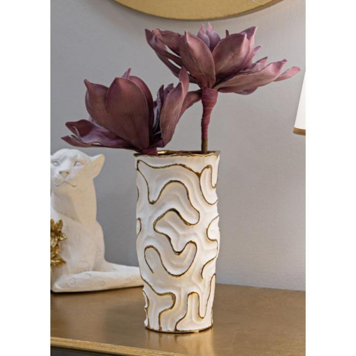 Paris Prix Vase Design en Céramique  Adore  25cm Blanc