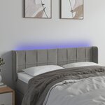 VIDAXL Tete de lit a LED Gris clair 147x16x78/88 cm Velours