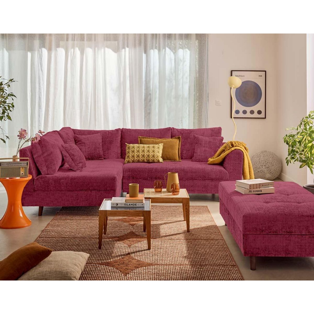 LISA DESIGN Rune - canapé d'angle gauche 4 places en velours texturé