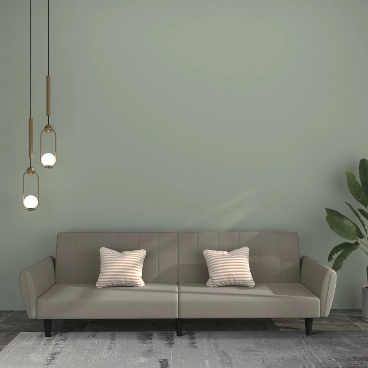 VIDAXL Canape-lit a 2 places gris clair velours
