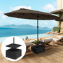 Voir la diapositive 2 : OUTSUNNY Pied de parasol design table basse d'appoint - plateau, étagère, roulettes - HDPE effet bois noir