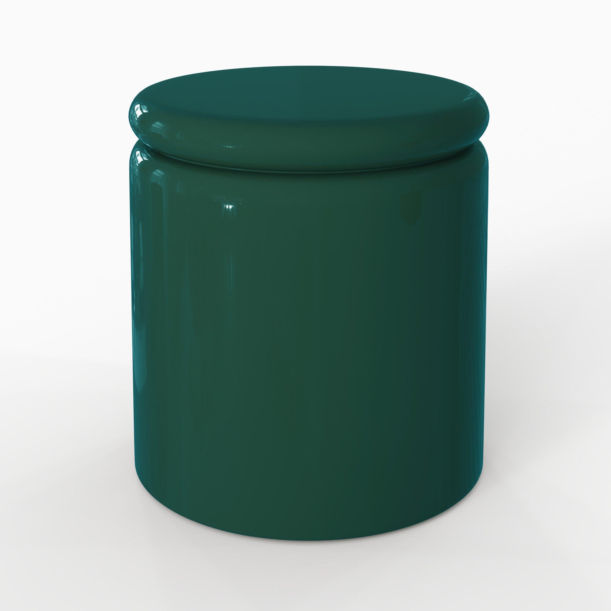 MAISON PAVANE Table d'appoint laquée vert canard en MDF, D40 cm-Oscar