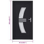 Voir la diapositive 6 : VIDAXL Porte d'entree anthracite 98x200 cm PVC