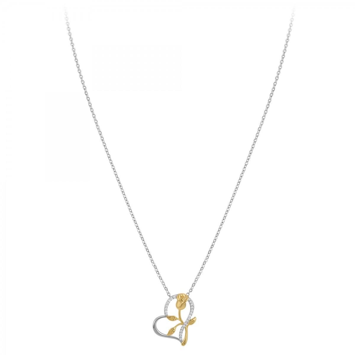 SC CRYSTAL Collier coeur rose SC Crystal orné de zirconium