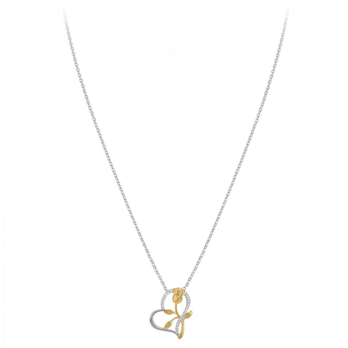 SC CRYSTAL Collier coeur rose SC Crystal orné de zirconium