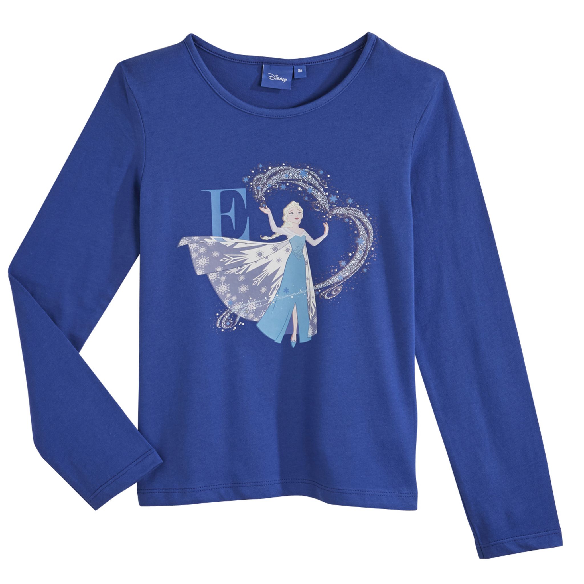 Sweat-shirt La Reine Des Neiges Pour Fille - Pull Elsa Bleu Avec Imprimé Brillant 'SHINE'