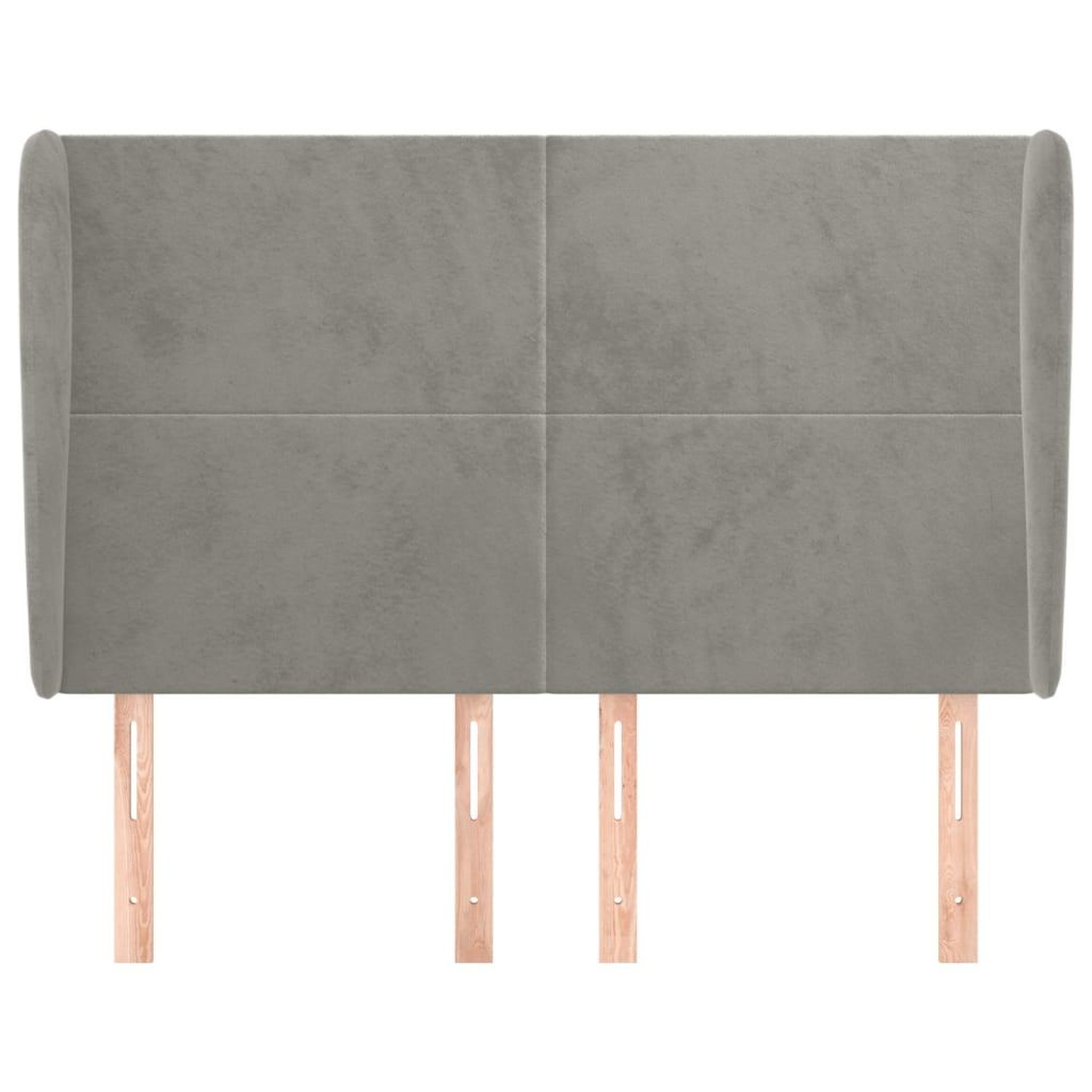 Voir la diapositive 3 : VIDAXL Tete de lit avec oreilles Gris clair 147x23x118/128 cm Velours