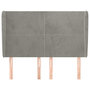 Voir la diapositive 3 : VIDAXL Tete de lit avec oreilles Gris clair 147x23x118/128 cm Velours