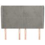 Voir la diapositive 3 : VIDAXL Tete de lit avec oreilles Gris clair 147x23x118/128 cm Velours