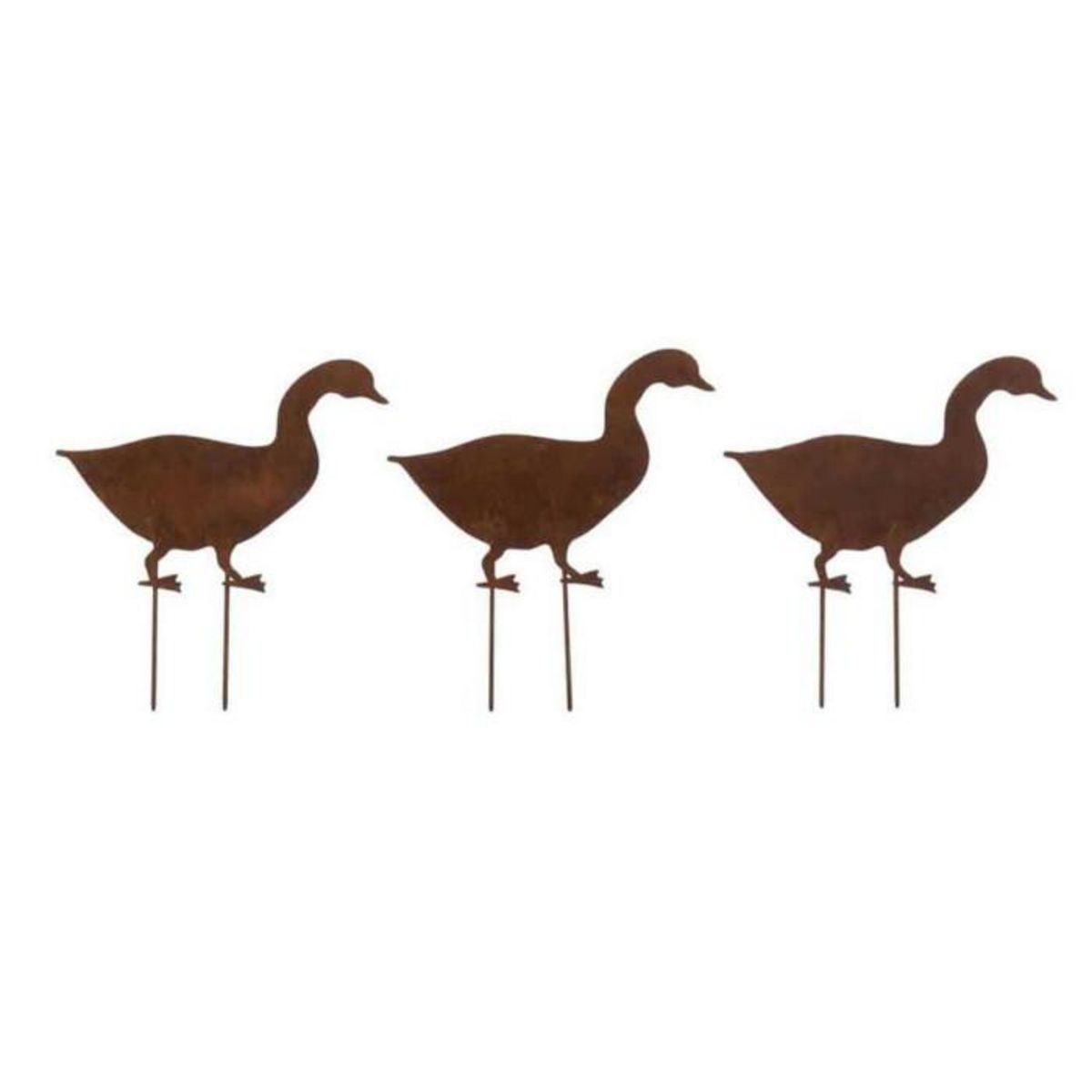 Paris Prix Décoration de Jardin  3 Canards  25cm Marron