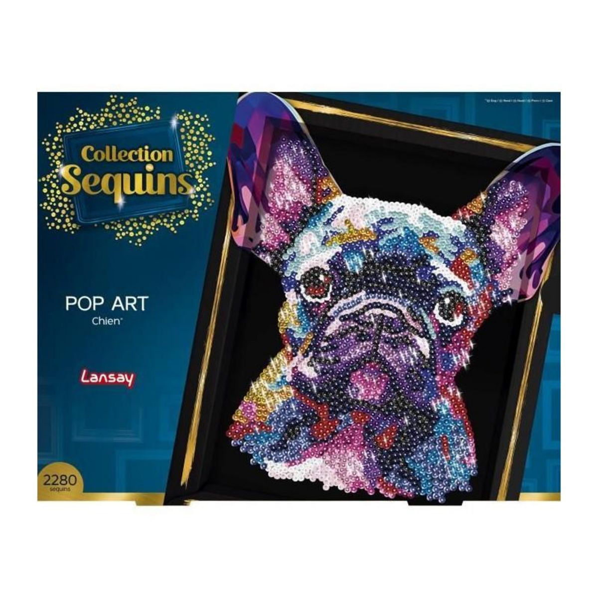 LANSAY Kit loisir créatif - LANSAY - Collection Sequins - Pop art chien - Des 14 ans