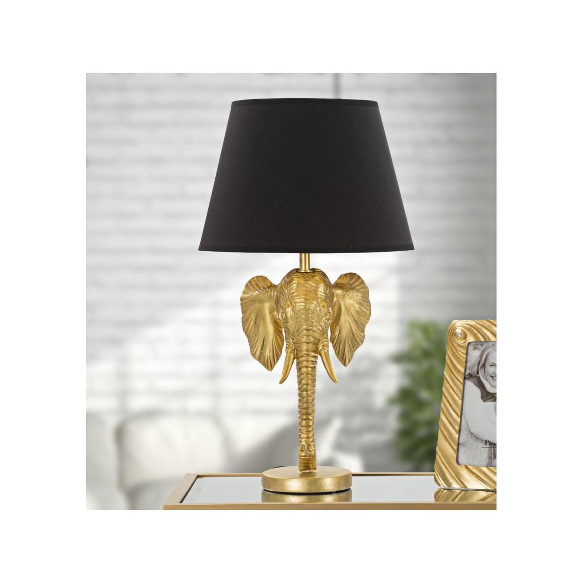 Voir la diapositive 5 : Paris Prix Lampe à poser design  elephant  59cm or & noir