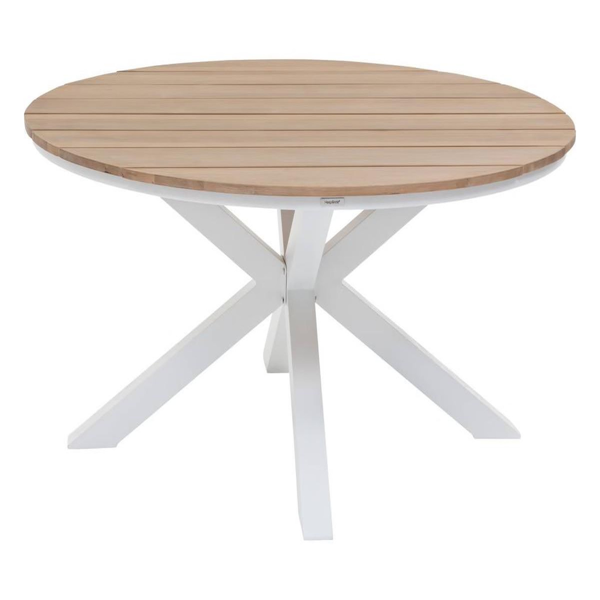 HESPERIDE Table de jardin ronde alu/acacia oriengo 4 places blanc - hespéride