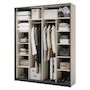 Voir la diapositive 5 : BEST MOBILIER Kimi - armoire - 2 portes coulissantes - led et miroir inclus - 220x221 cm