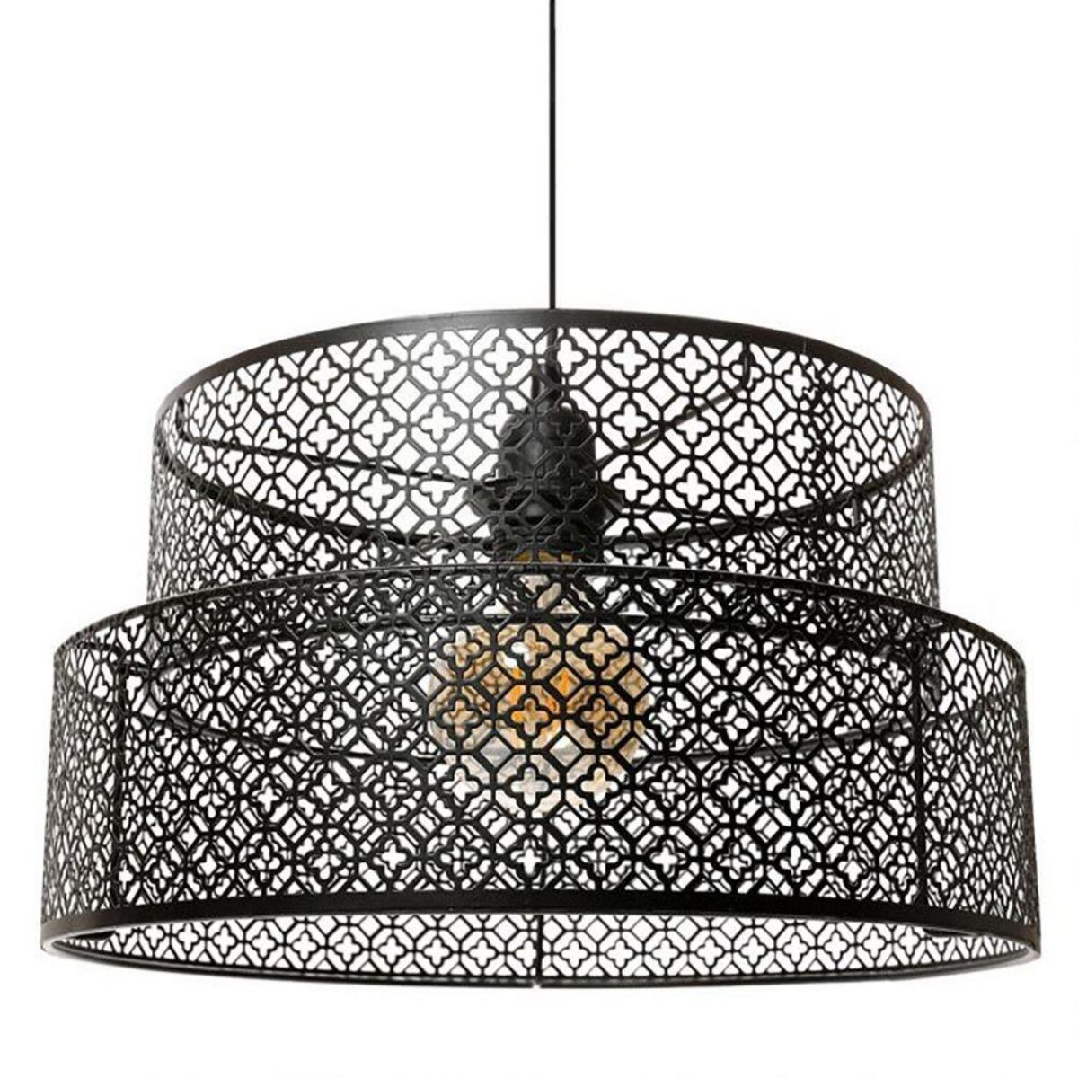 OSTARIA Suspension métal ajouré gigogne Aurore noir