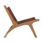 Voir la diapositive 5 : Rendez vous déco Fauteuil en teck et cuir tressé marron - Kuna