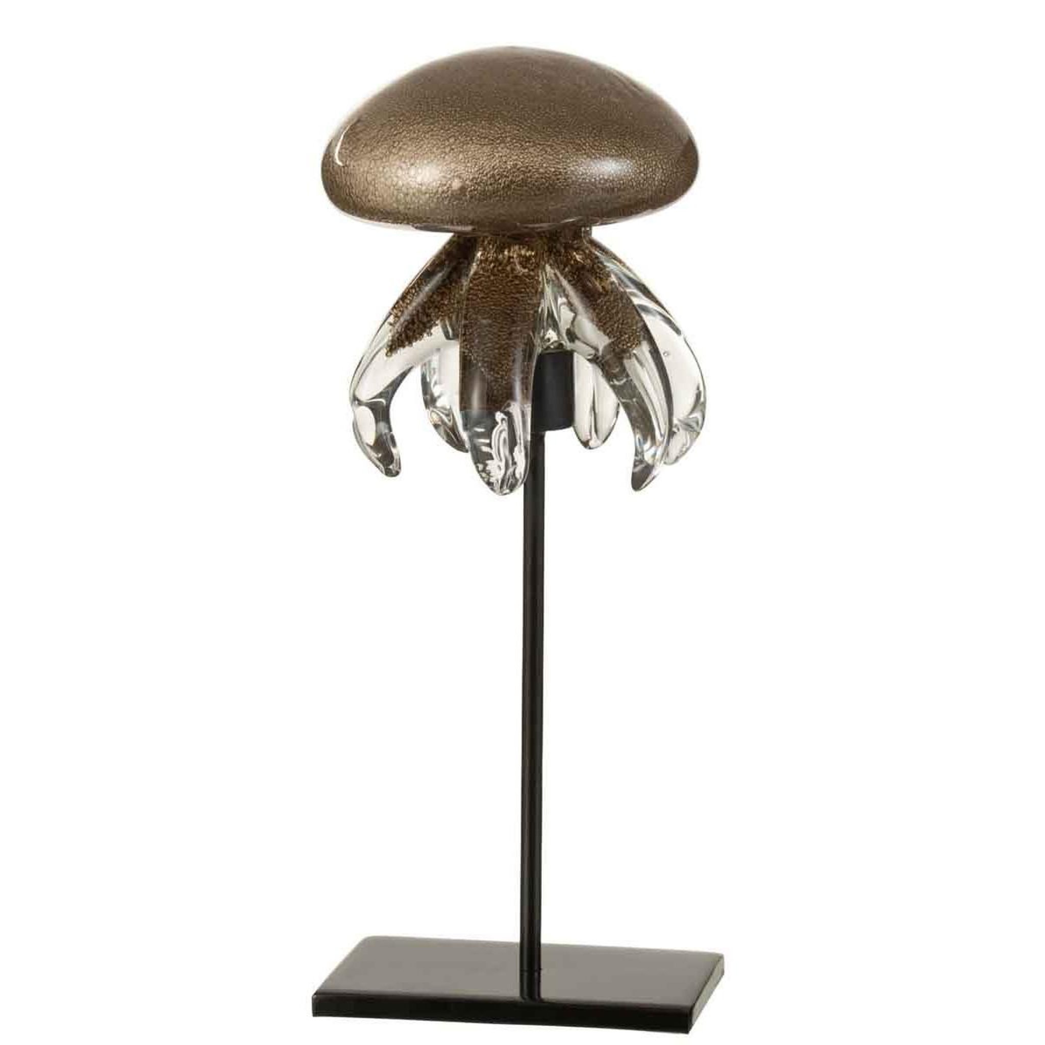 J-LINE Statuette déco  méduse sur pied  24cm marron