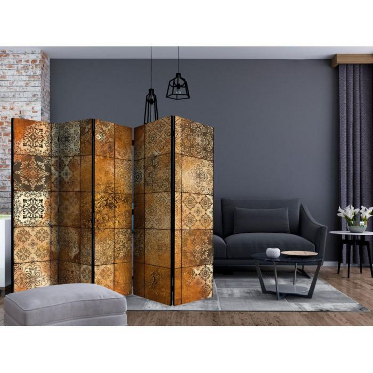 Paris Prix Paravent 5 Volets  Old Tiles  172x225cm