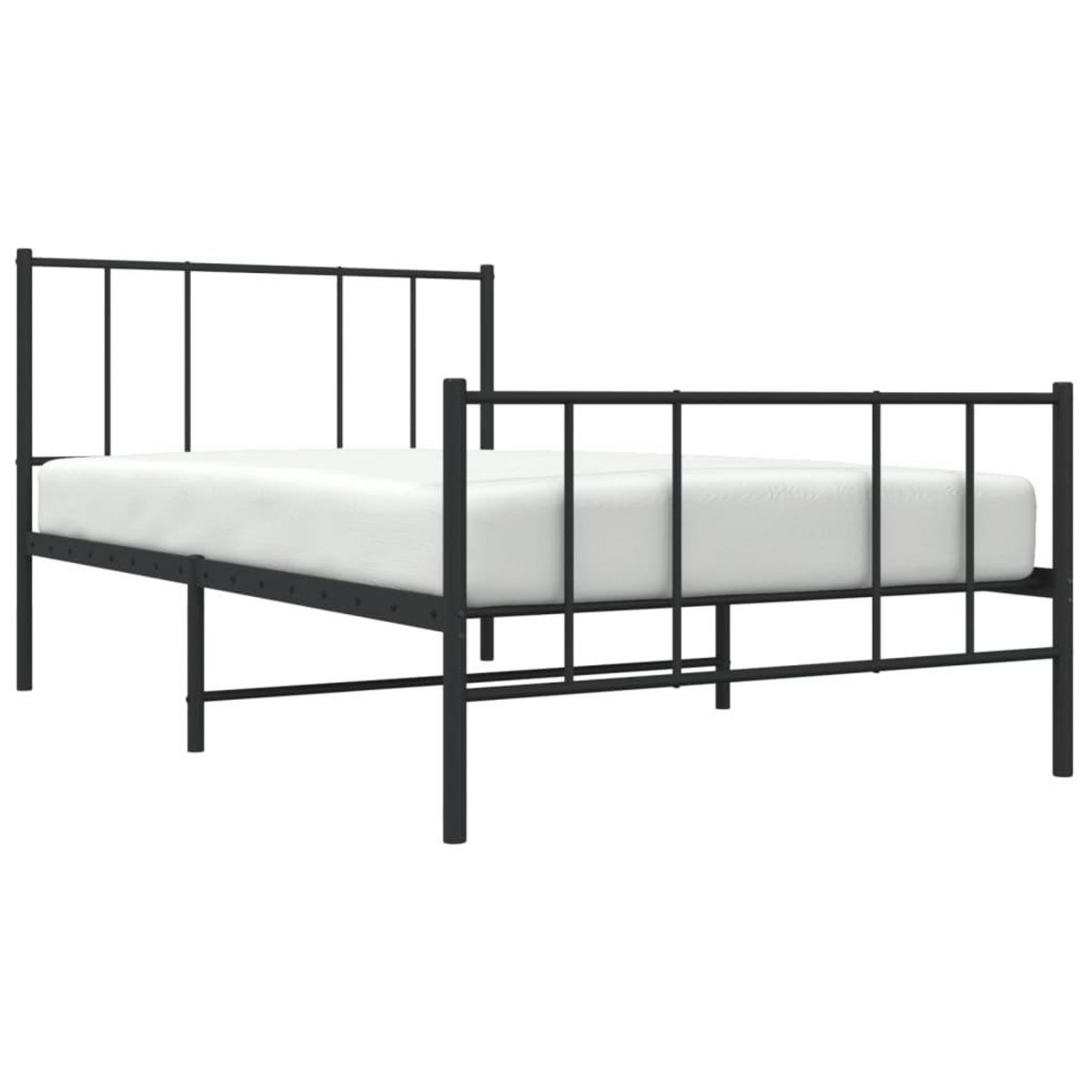 VIDAXL Cadre de lit metal sans matelas avec pied de lit noir 80x200 cm