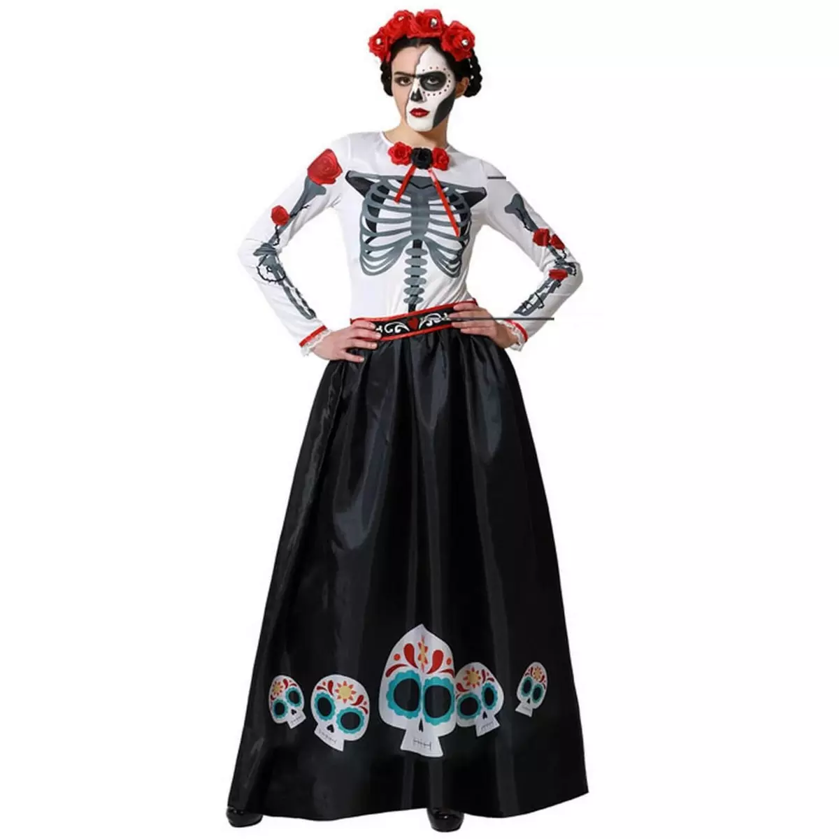 ATOSA Déguisement squelette mexicain - Femme - M/L
