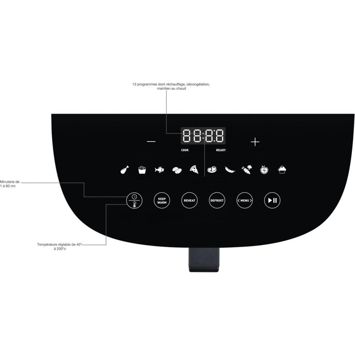 Listo Friteuse sans huile LAF1 Single Touch 5.2L