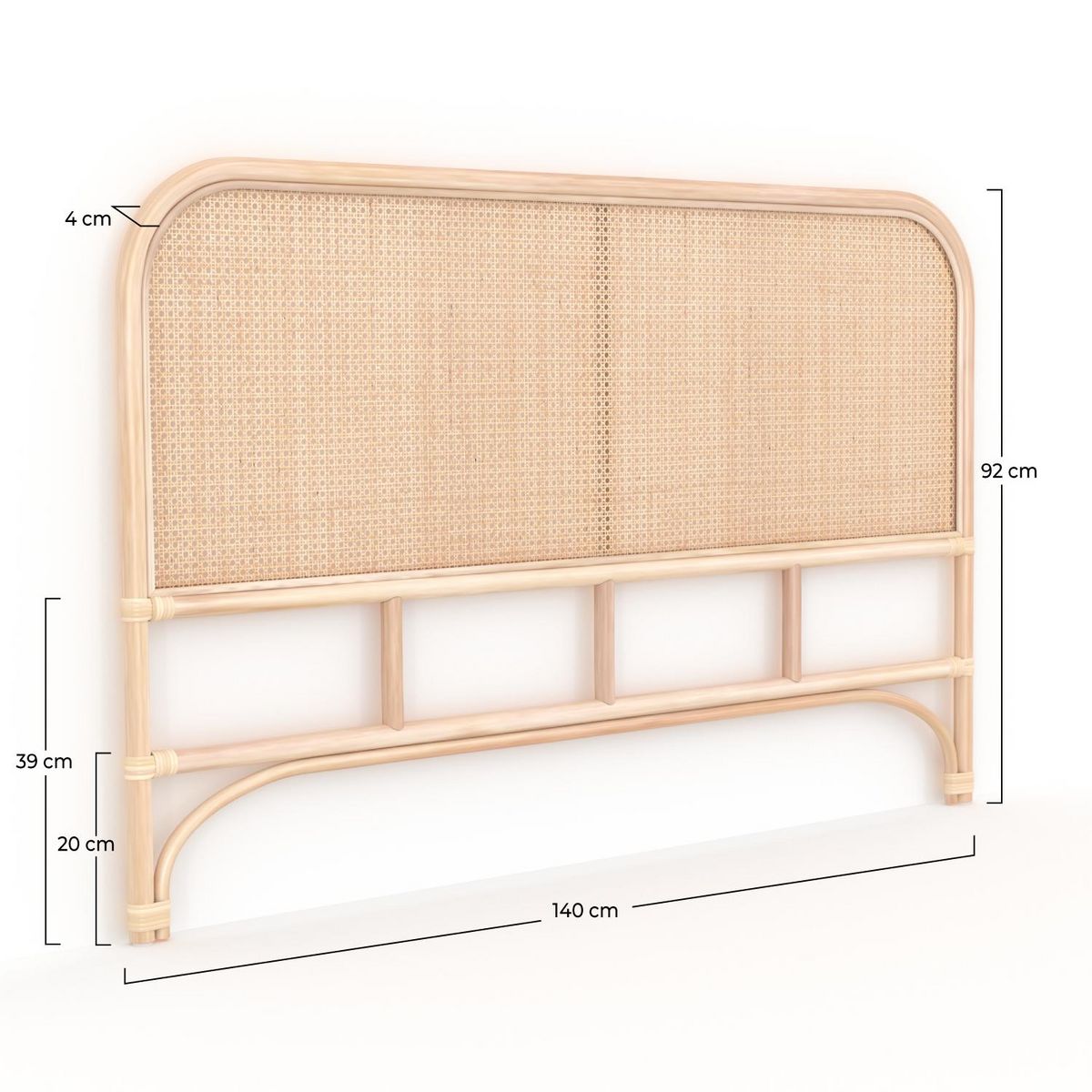 Rendez vous déco Tête de lit en rotin et cannage 90 cm - Naïra