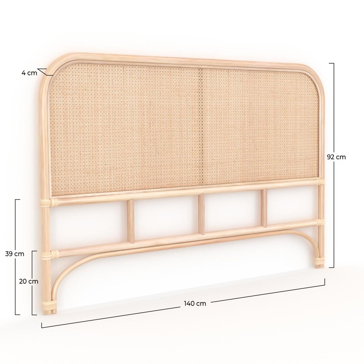 Rendez vous déco Tête de lit en rotin et cannage 90 cm - Naïra