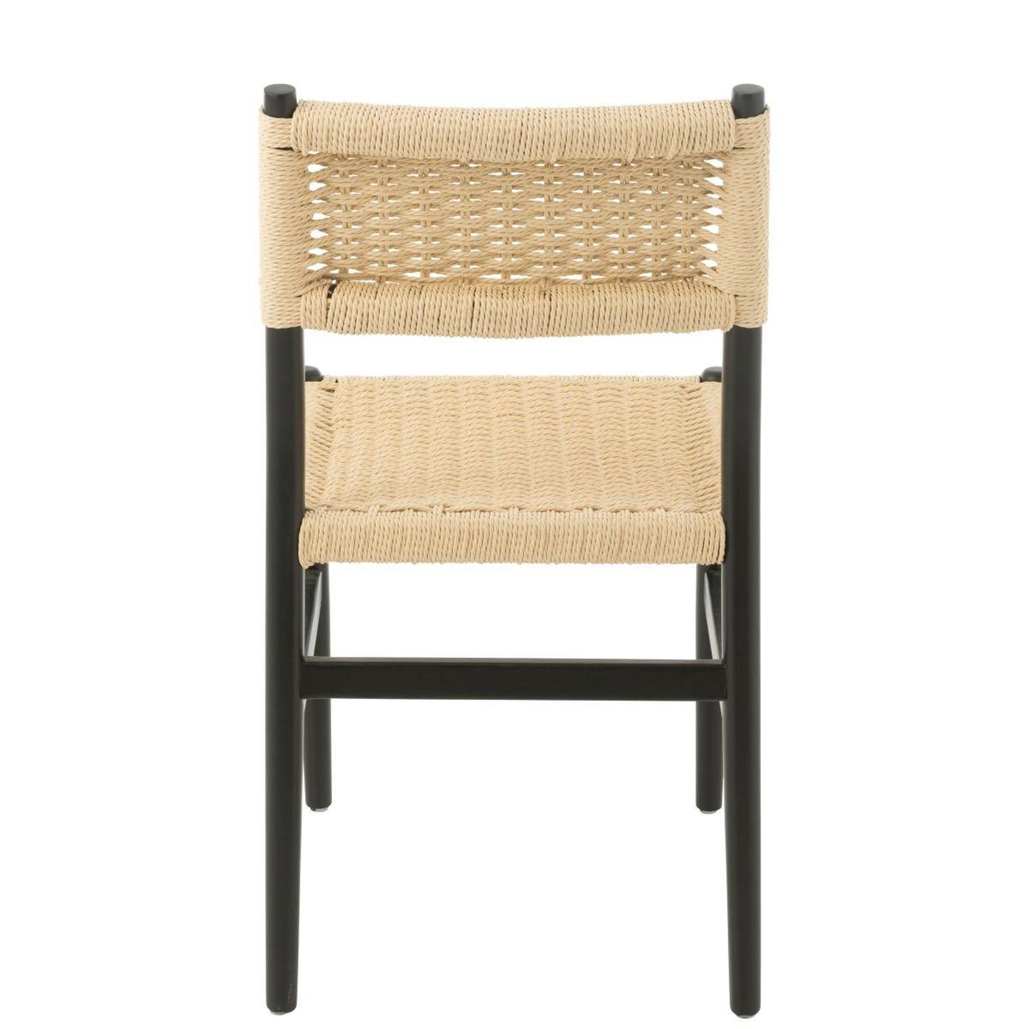 Voir la diapositive 4 : J-LINE Chaise corde en bois  lap  87cm noir