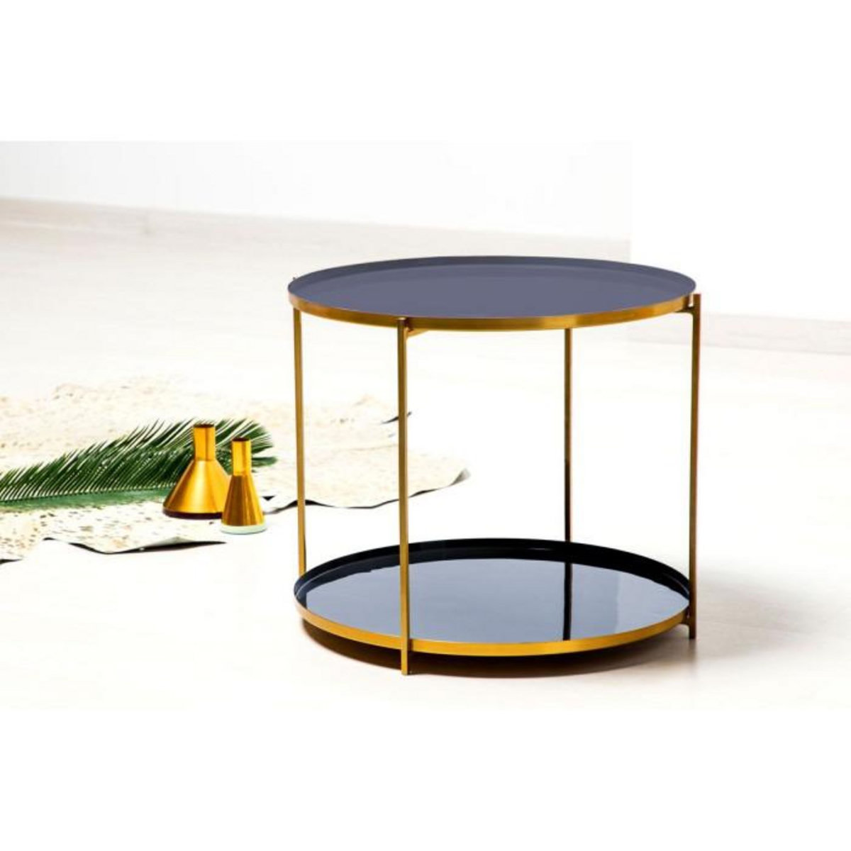 Paris Prix Table d'Appoint Design  Tessa  50cm Bleu & Gris