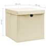 Voir la diapositive 6 : VIDAXL Boîtes de rangement avec couvercles 4 pcs 28x28x28 cm Creme