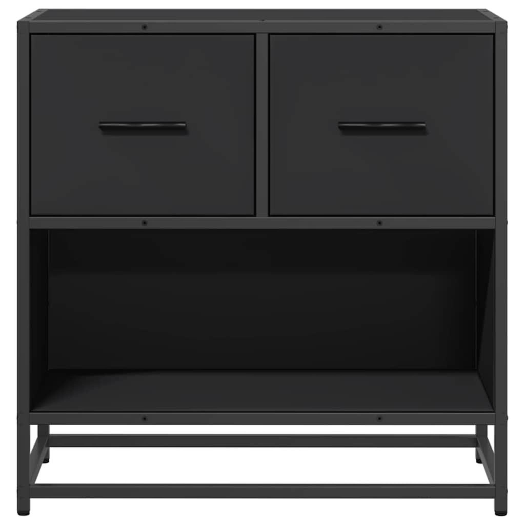 Voir la diapositive 5 : VIDAXL Table de chevet noir 60x31x60 cm bois d'ingenierie et metal