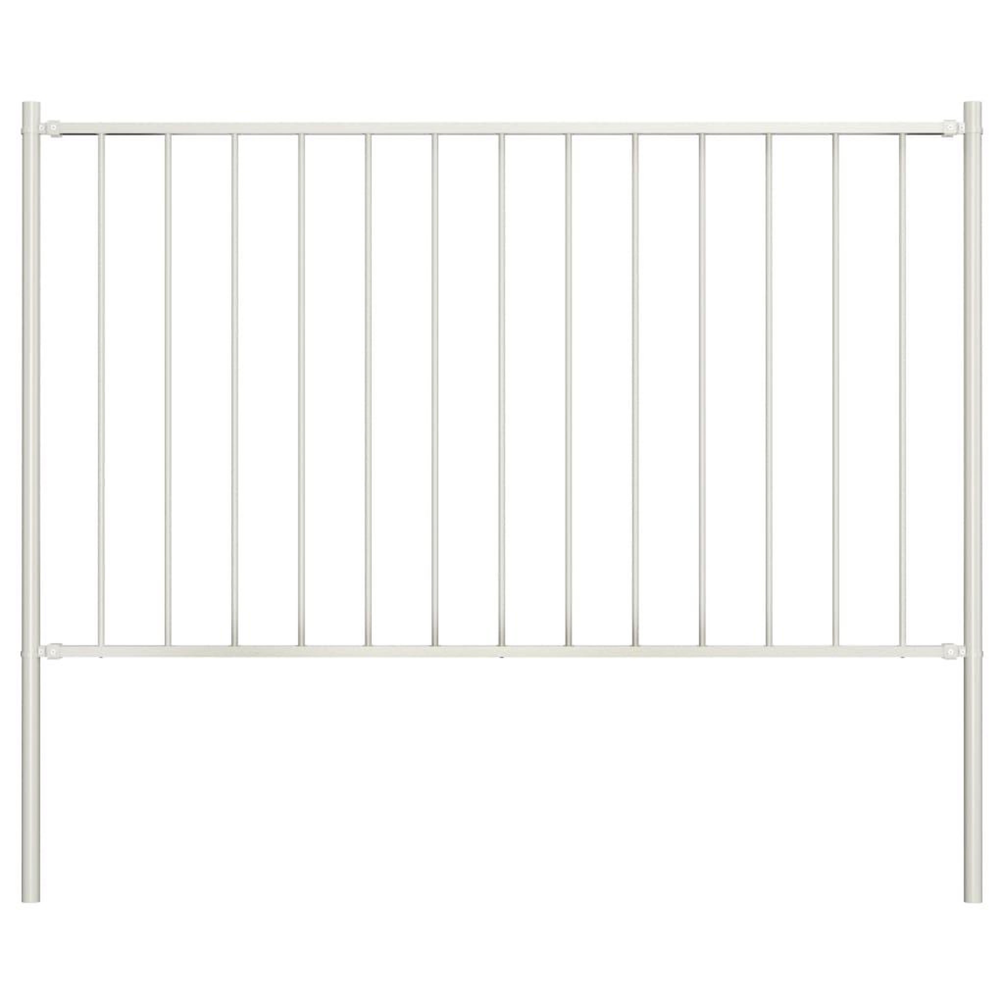 VIDAXL Panneau de cloture poteau Acier enduit poudre 1,7x0,75 m Blanc