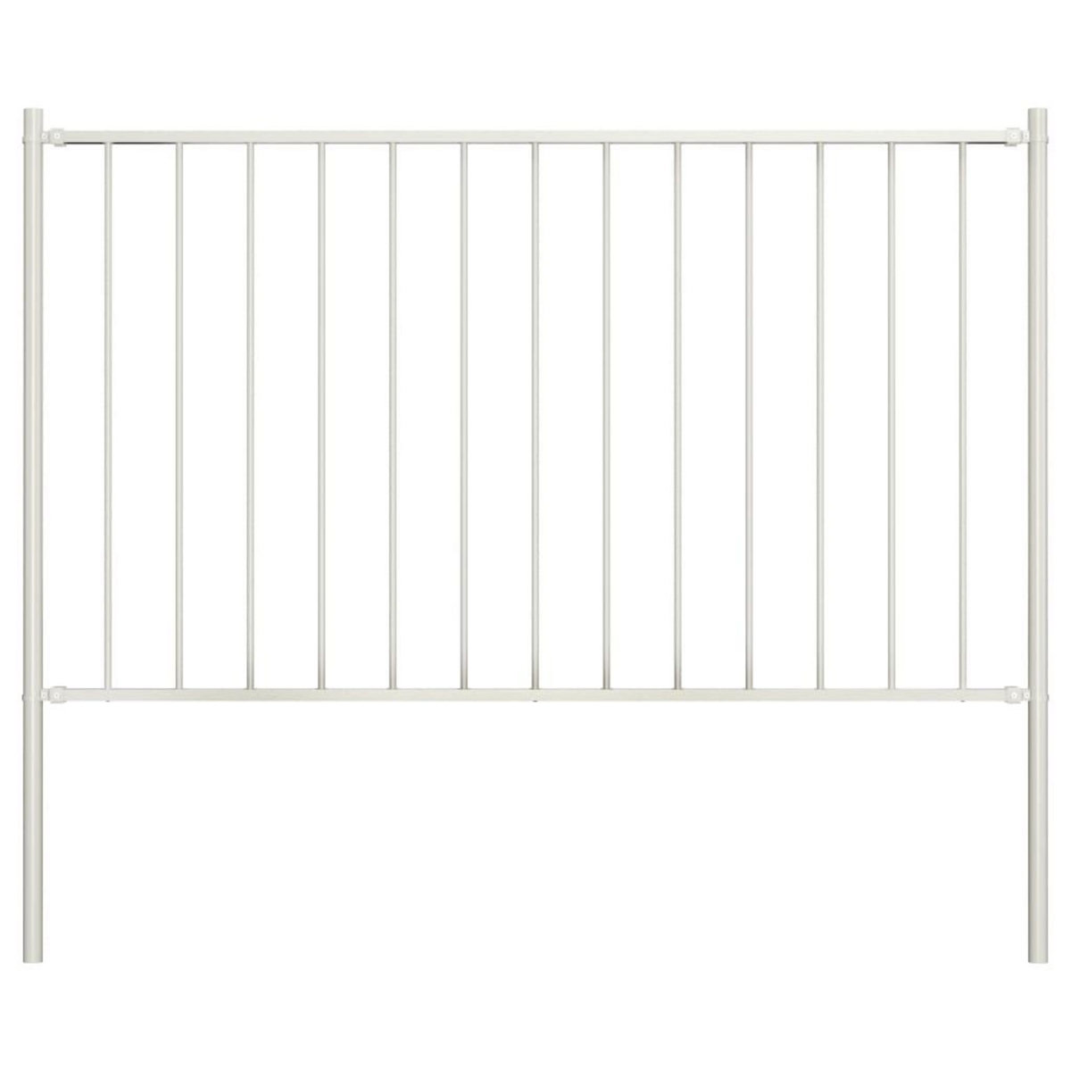 VIDAXL Panneau de cloture poteau Acier enduit poudre 1,7x0,75 m Blanc