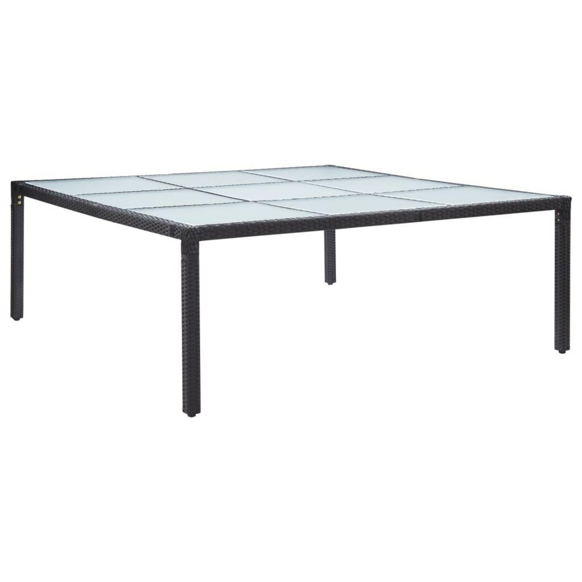 VIDAXL Table a dîner de jardin Noir 200x200x74 cm Resine tressee