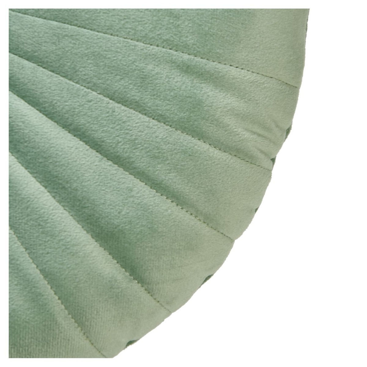 ACTUEL Coussin uni rond en velours plissé 