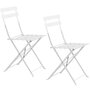TOILINUX Lot de 2 chaises pliantes d'extérieur en métal - Blanc mat