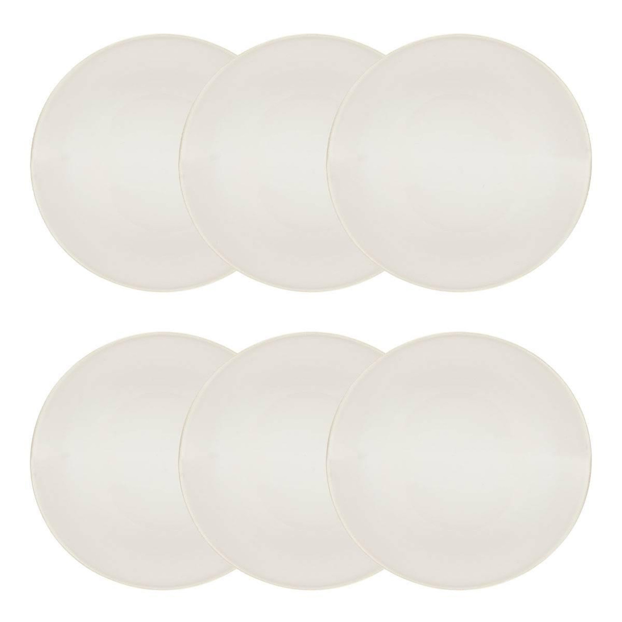 SECRET DE GOURMET Lot de 6 assiettes creuses cercles  camille  21cm blanc