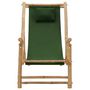 Voir la diapositive 2 : VIDAXL Chaise de terrasse Bambou et toile Vert