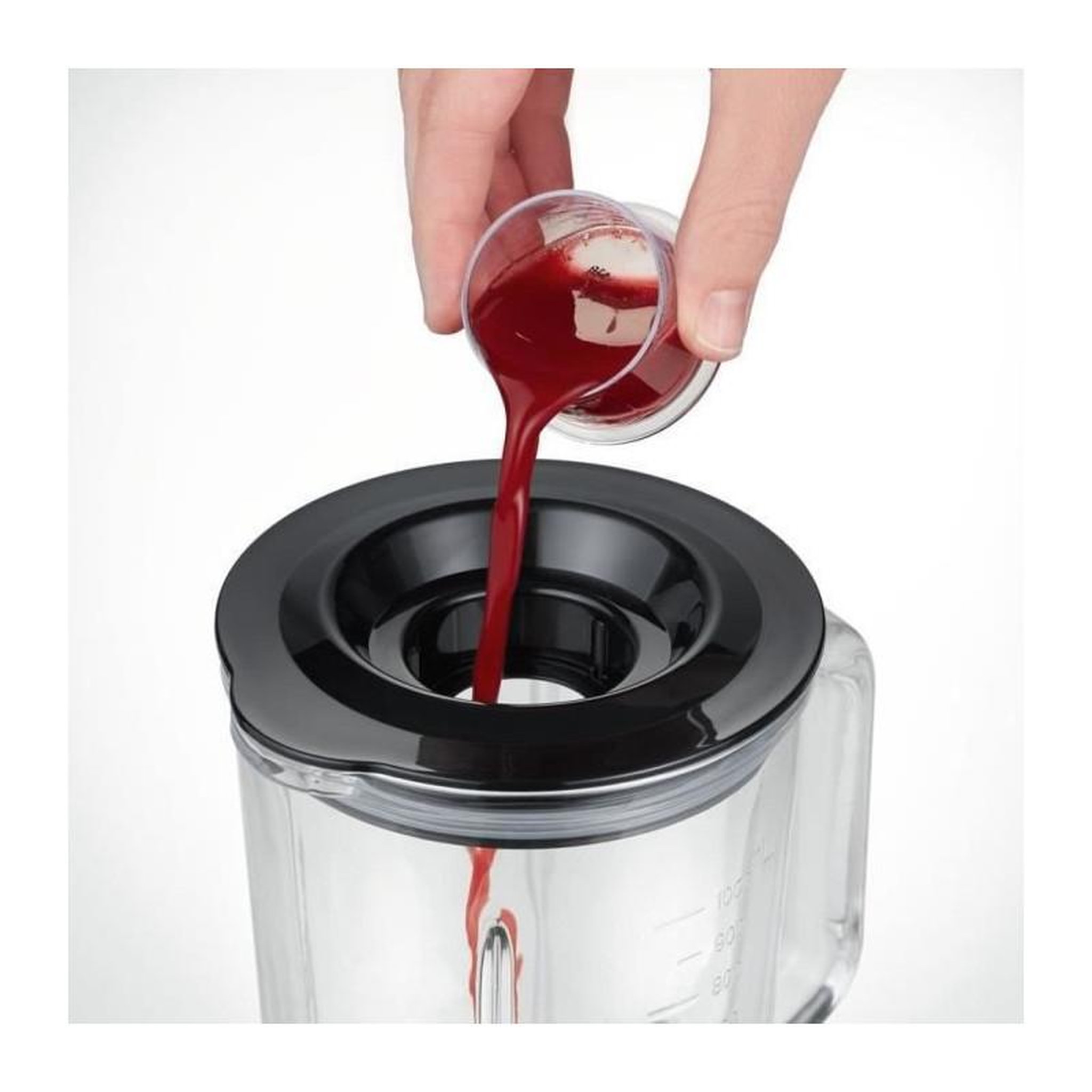 Voir la diapositive 5 : SEVERIN SEVERIN SM3734 Blender, recipient en verre d1L amovible, 2 vitesses + fonction pulse, 22 000 tours/min, range cable, inox / Noir