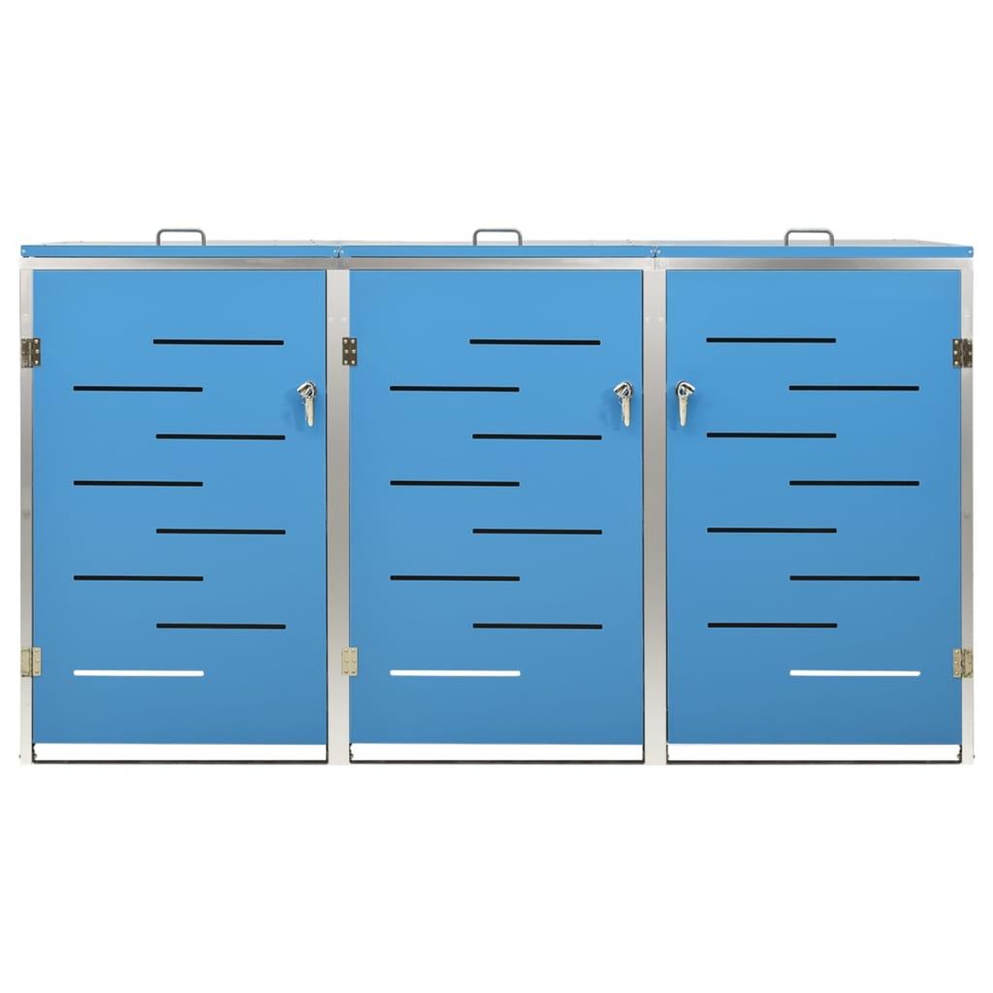 Voir la diapositive 5 : VIDAXL Abri pour trois poubelles 207x77,5x112,5 cm Inox